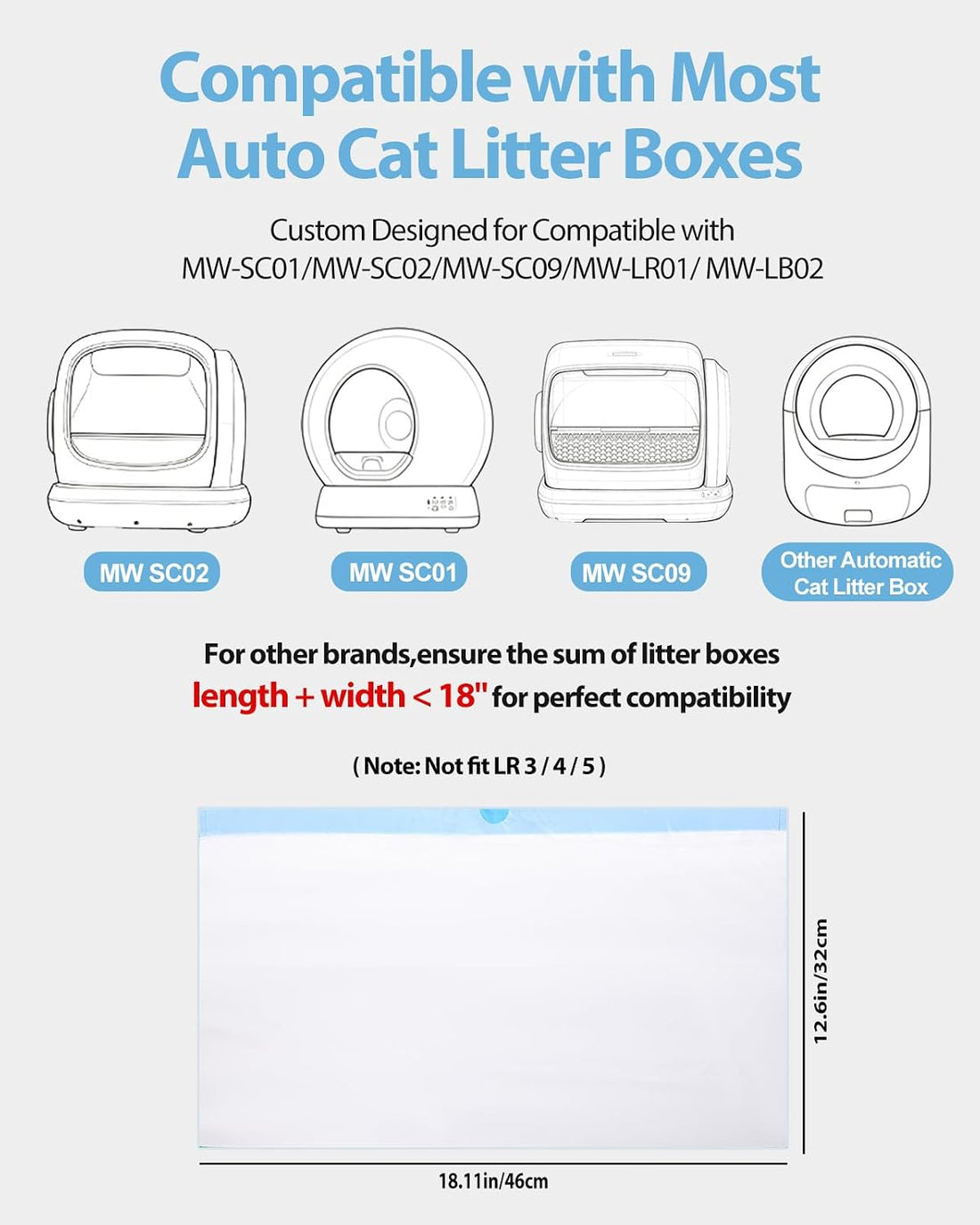 120 Count Drawstring Cat Litter Bags Compatible