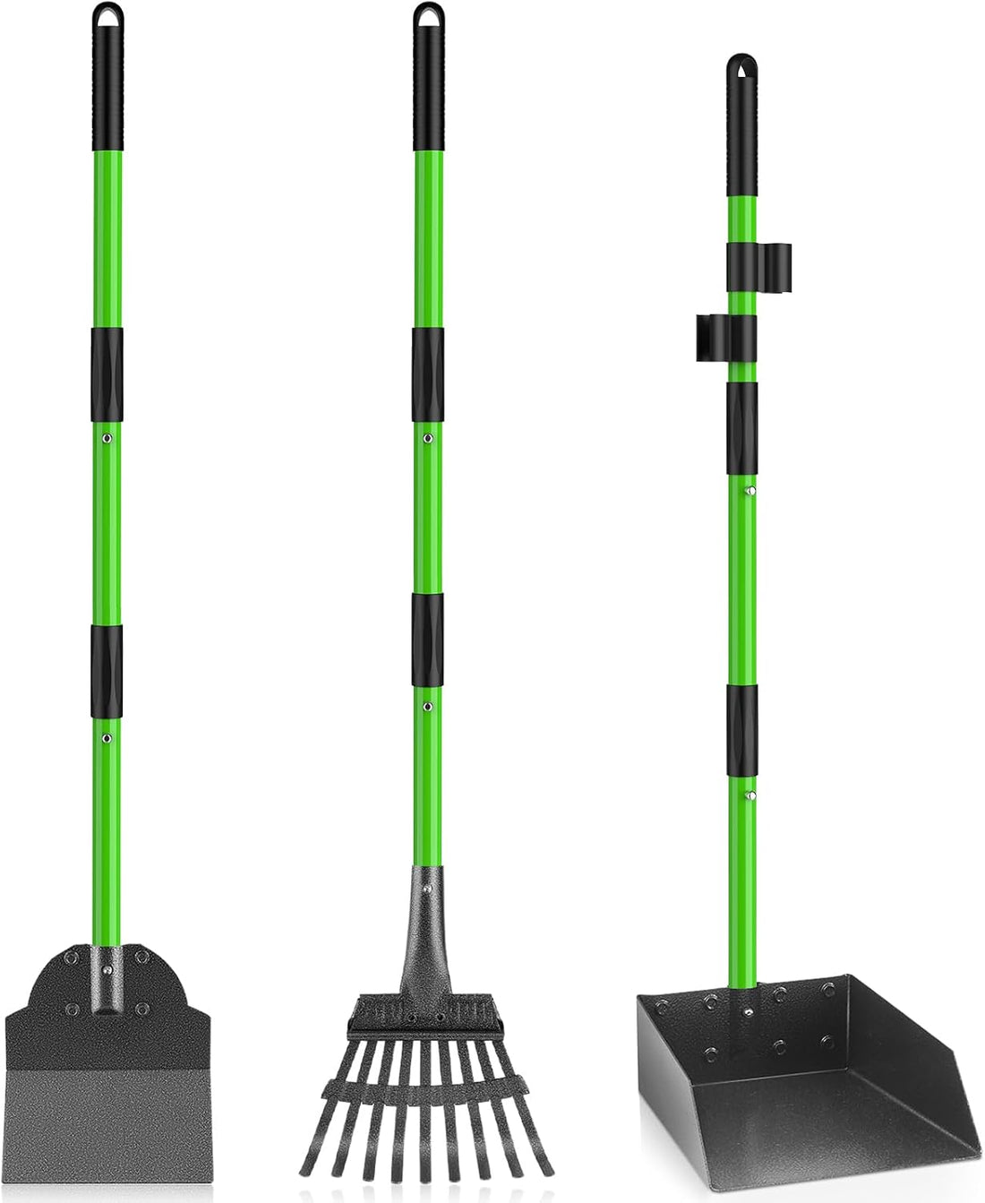 Pooper Scooper, Metal Poop Scoop with Tray, Rake