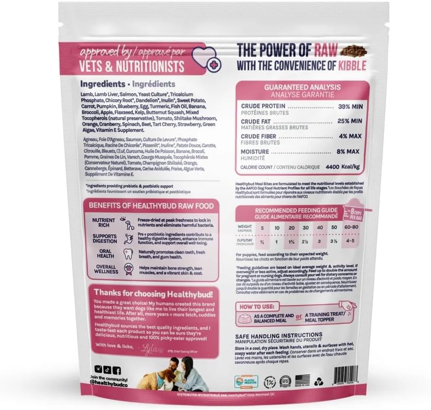healthybud Raw Dog Food Freeze Dried Bites