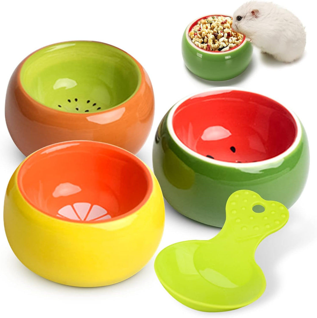 2 Pack Hamster Bowl Ceramic Prevent Chewing Feeding Bowl Water Food