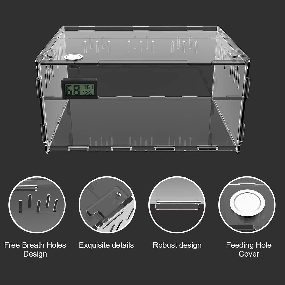 BETAZOOER Large Acrylic Reptile Terrarium Breeding Tank
