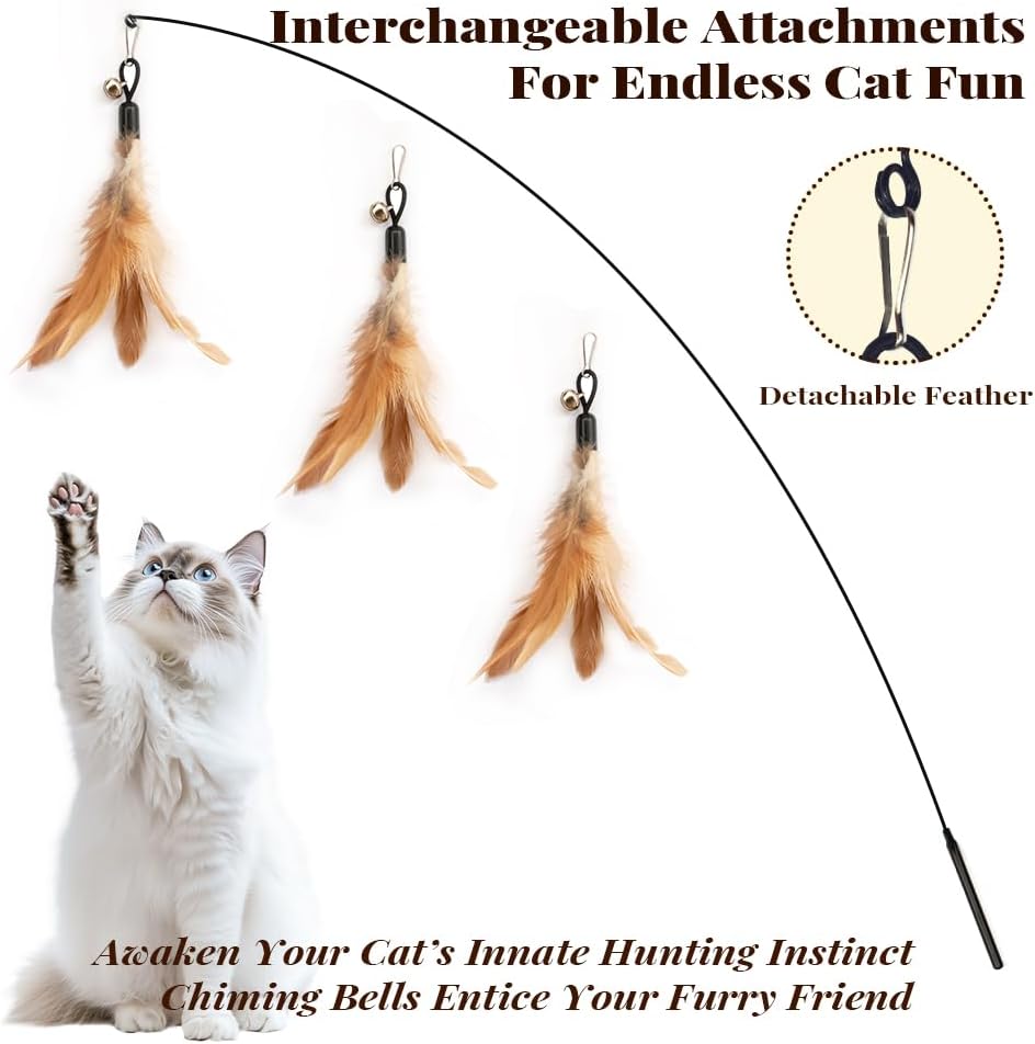 4-Pack Cat Toys for Indoor Cats & Kittens, Interactive Cat Toy