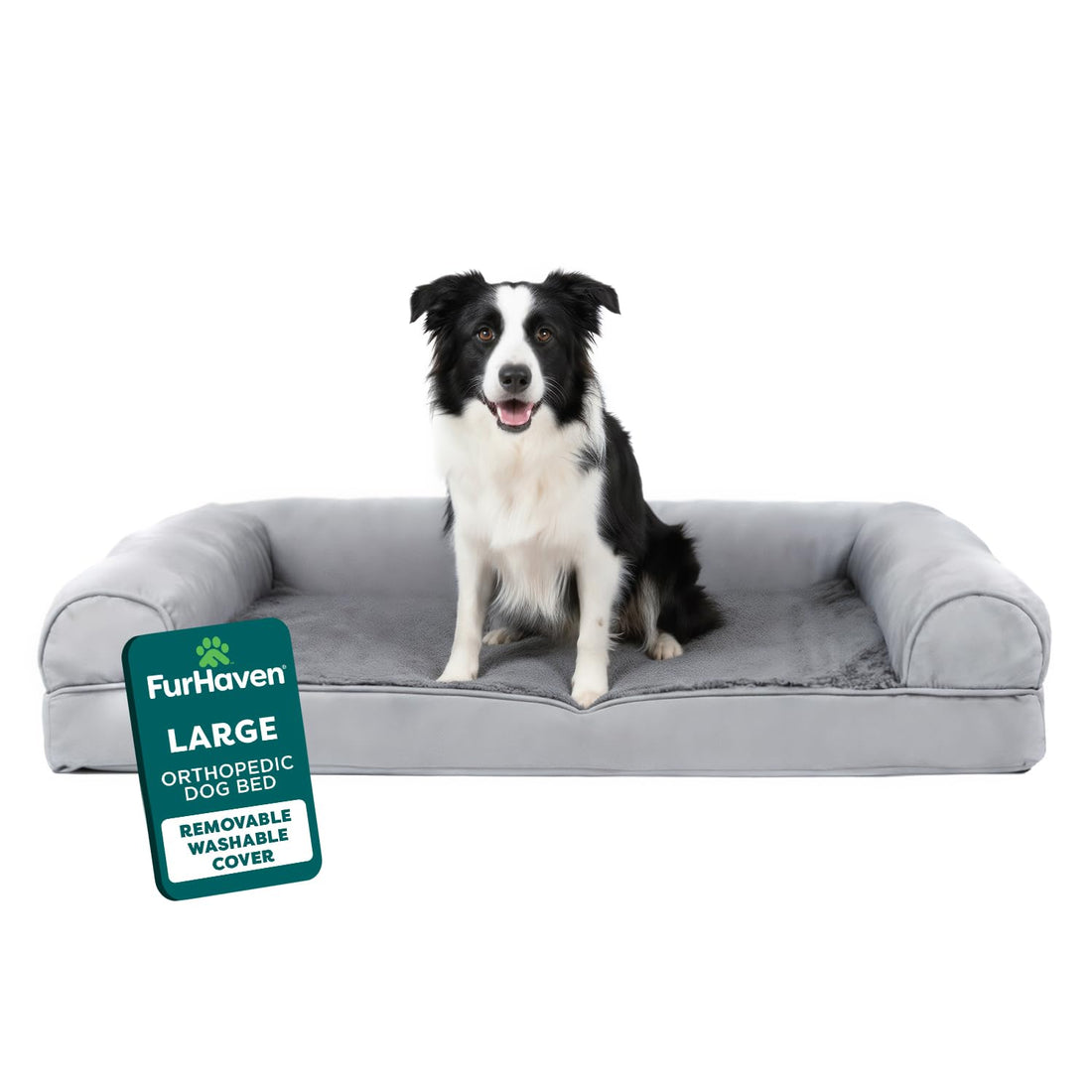 Furhaven Orthopedic Dog Bed for Large/Medium Dogs w/ Removable