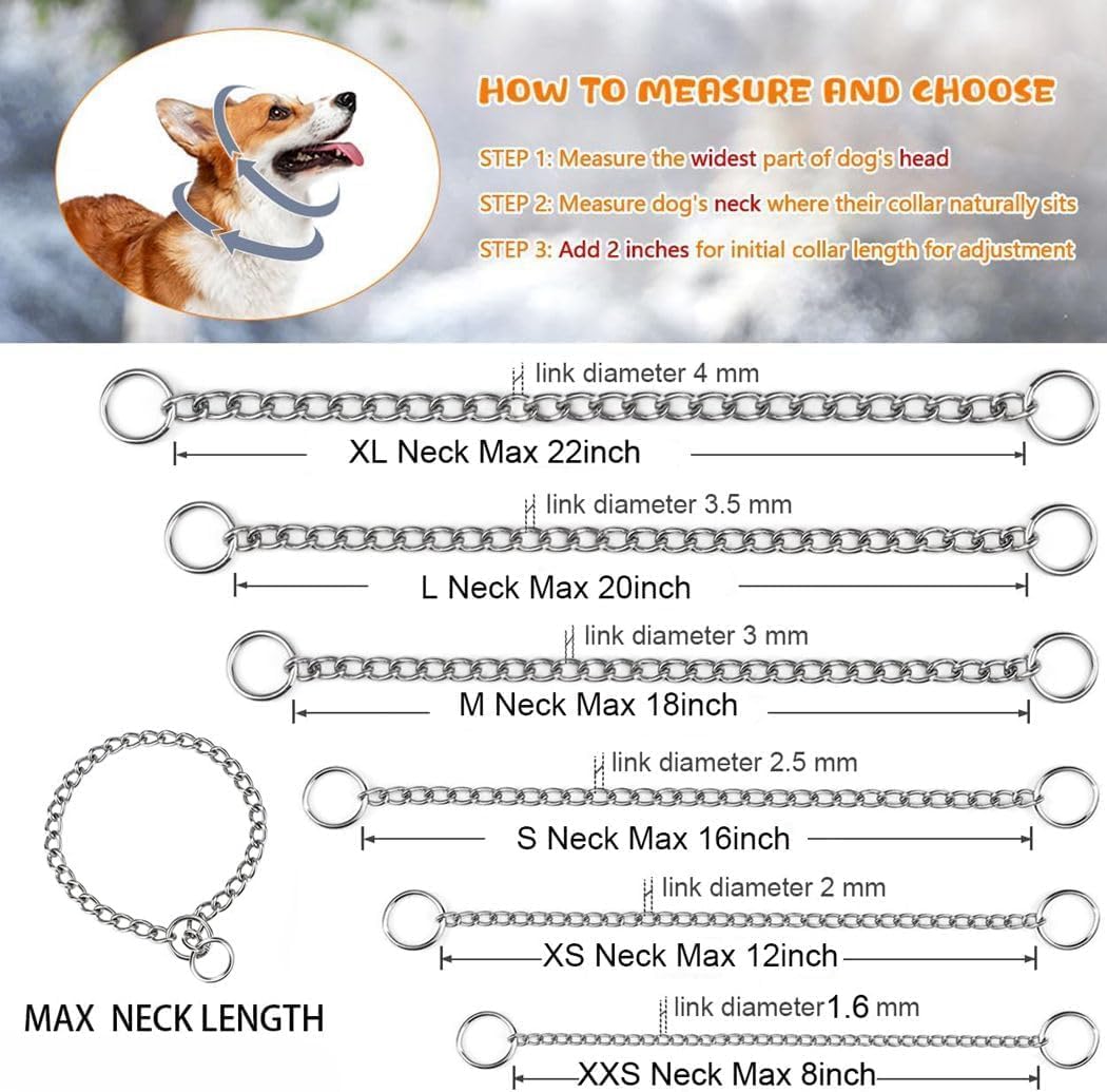 Chain Dog Choker Collar for Large Dogs