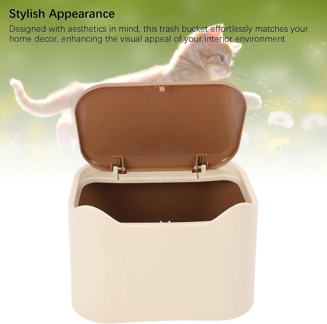 Saluaqui OdorResistant Cat Litter Trash Can with Press Lid Enclosed