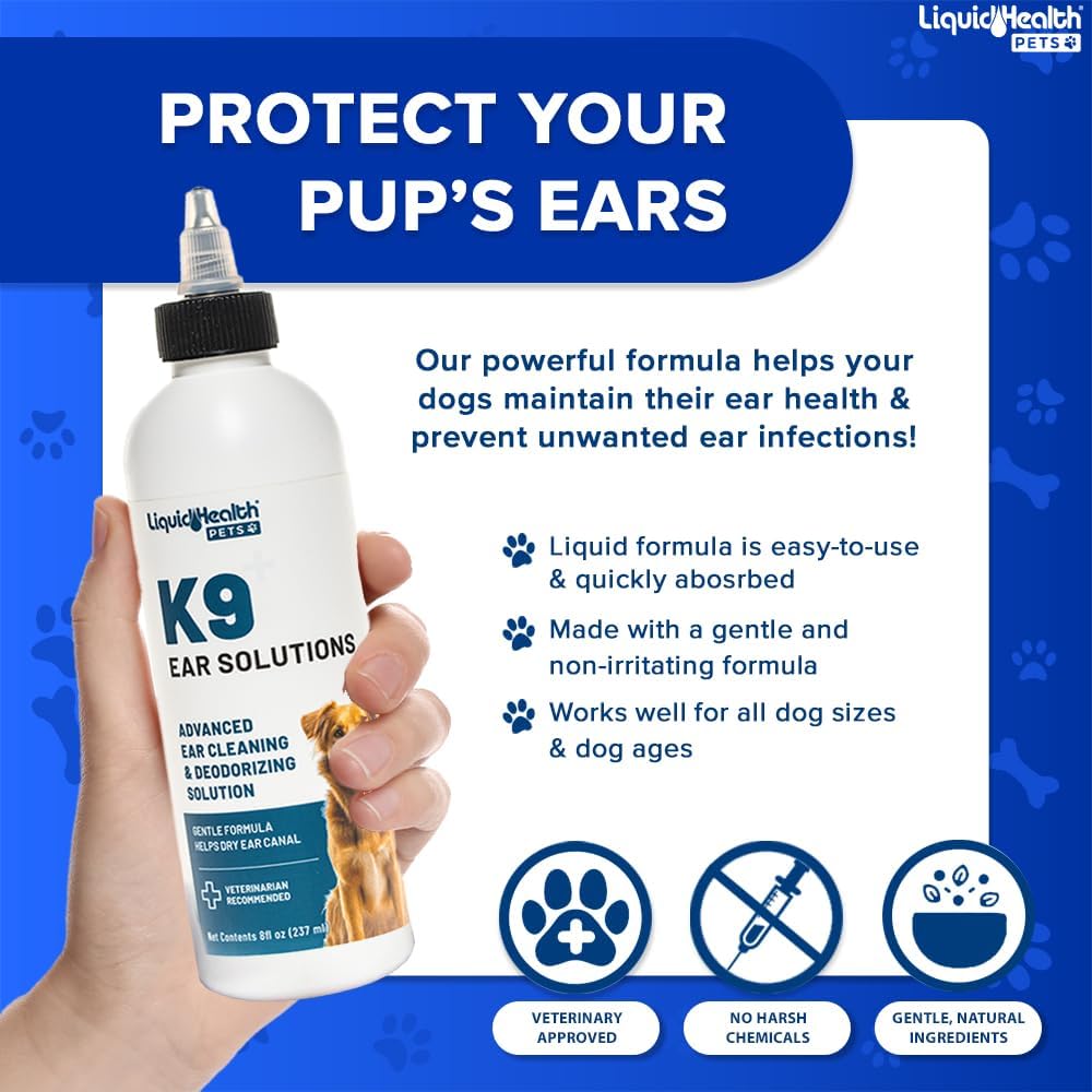 LIQUIDHEALTH Pets K9 Dog Ear Cleaner Wash Solutions