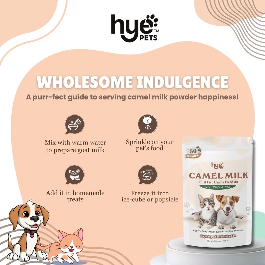 HYE Pets Full Fat Camel Milk Powder for Dogs & Cats