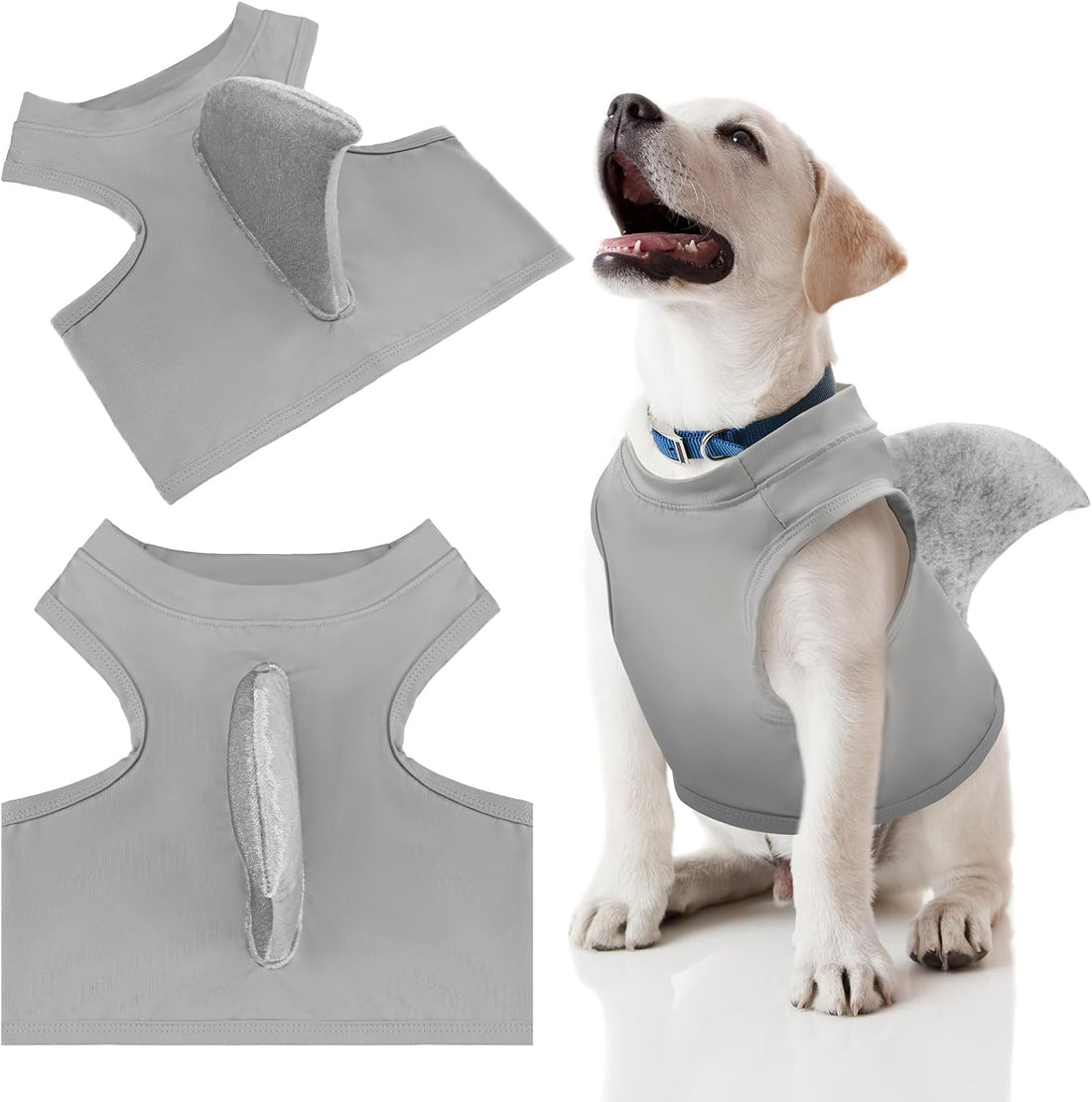 2 Pcs Halloween Dog Shark Costumes Fish Fin Dogs Costume