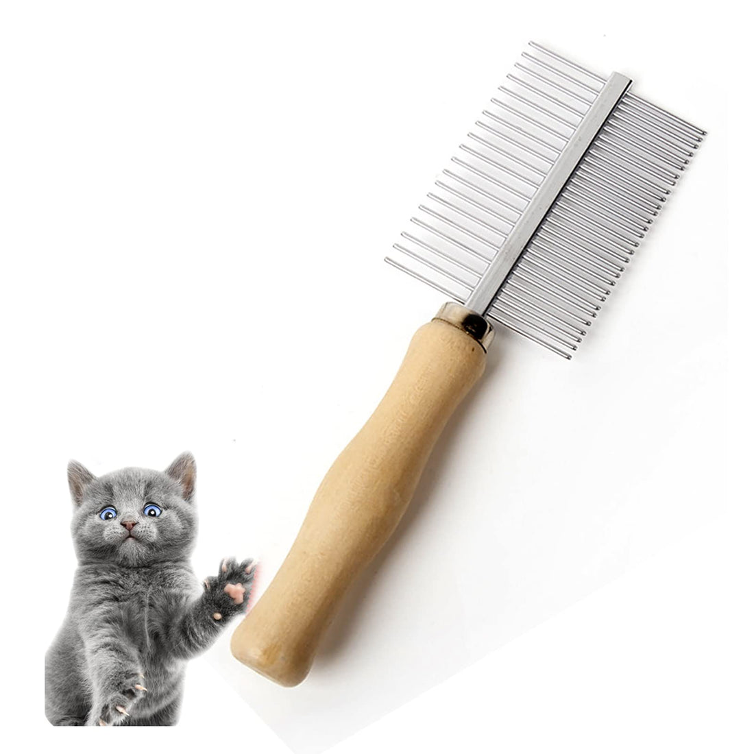 Dog Cat Pet Comb Double-Sided Grooming Brush Metal Comb for Loosening
