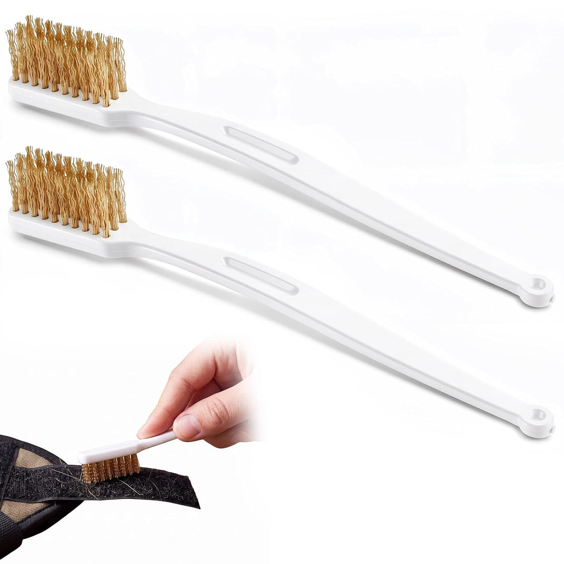 2 Pack Hook and Loop Brush Brass Wire Brush Hook and Loop Cleaner