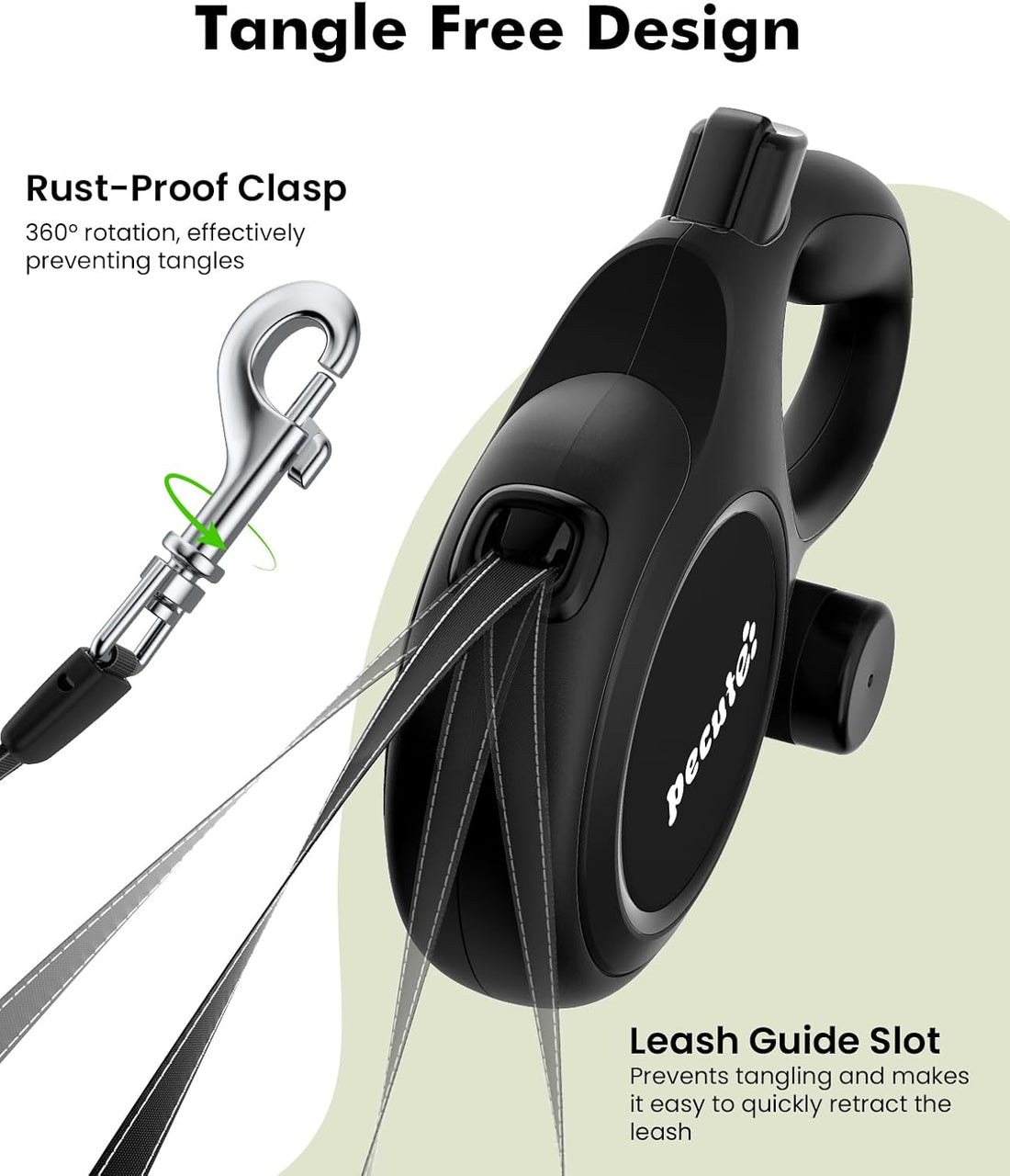 Pecute 26ft Dog Leash Retractable with Chew Proof Extender