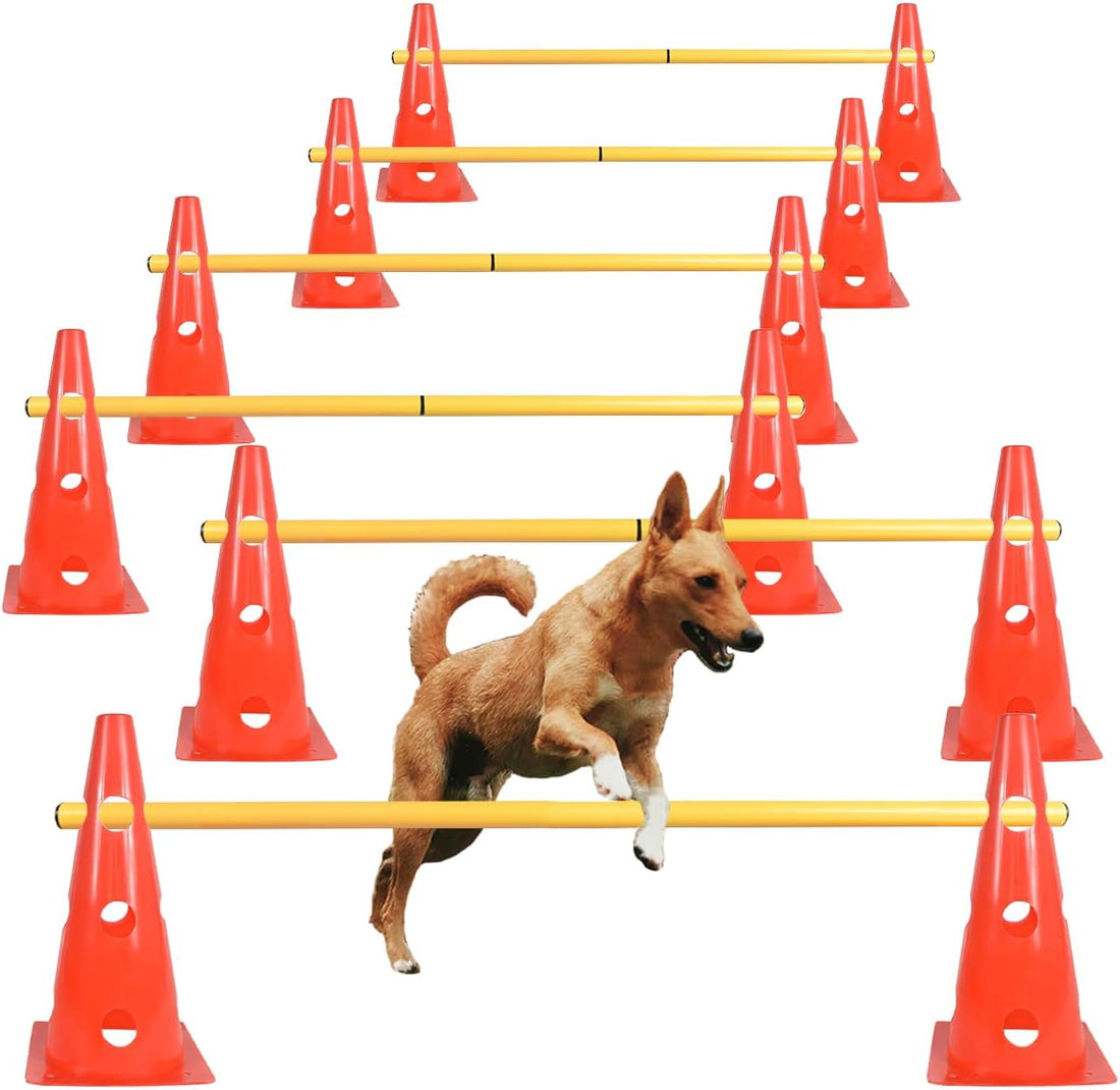 TNZMART Dog Agility Hurdle Cones Pet Jump Training Set Dog Agility