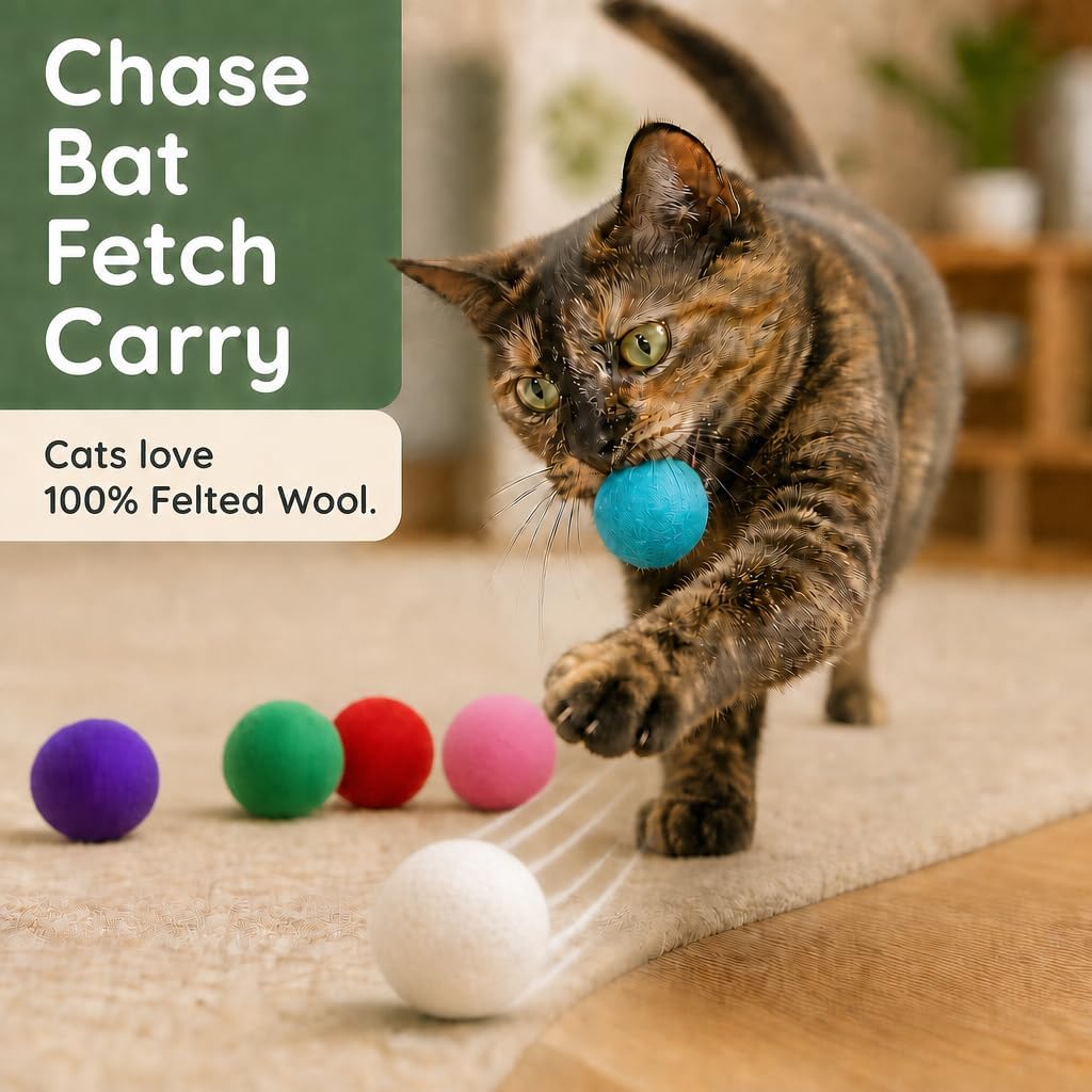Wool Cat Toys, Variety Pack, 6 PCS