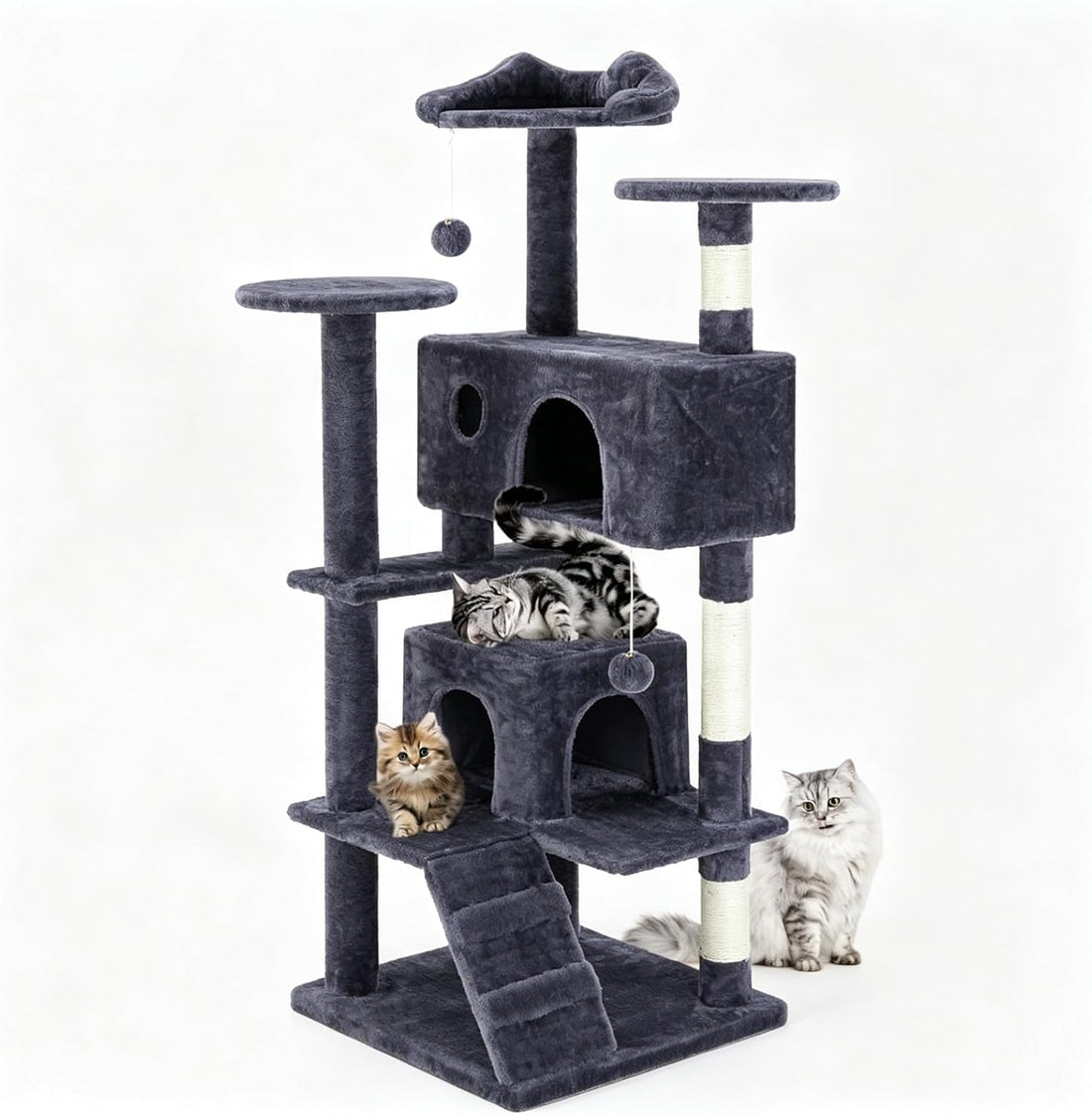 DUMOS 54 Inch Cat Tree Tower with Scratching Posts, Multi-Level