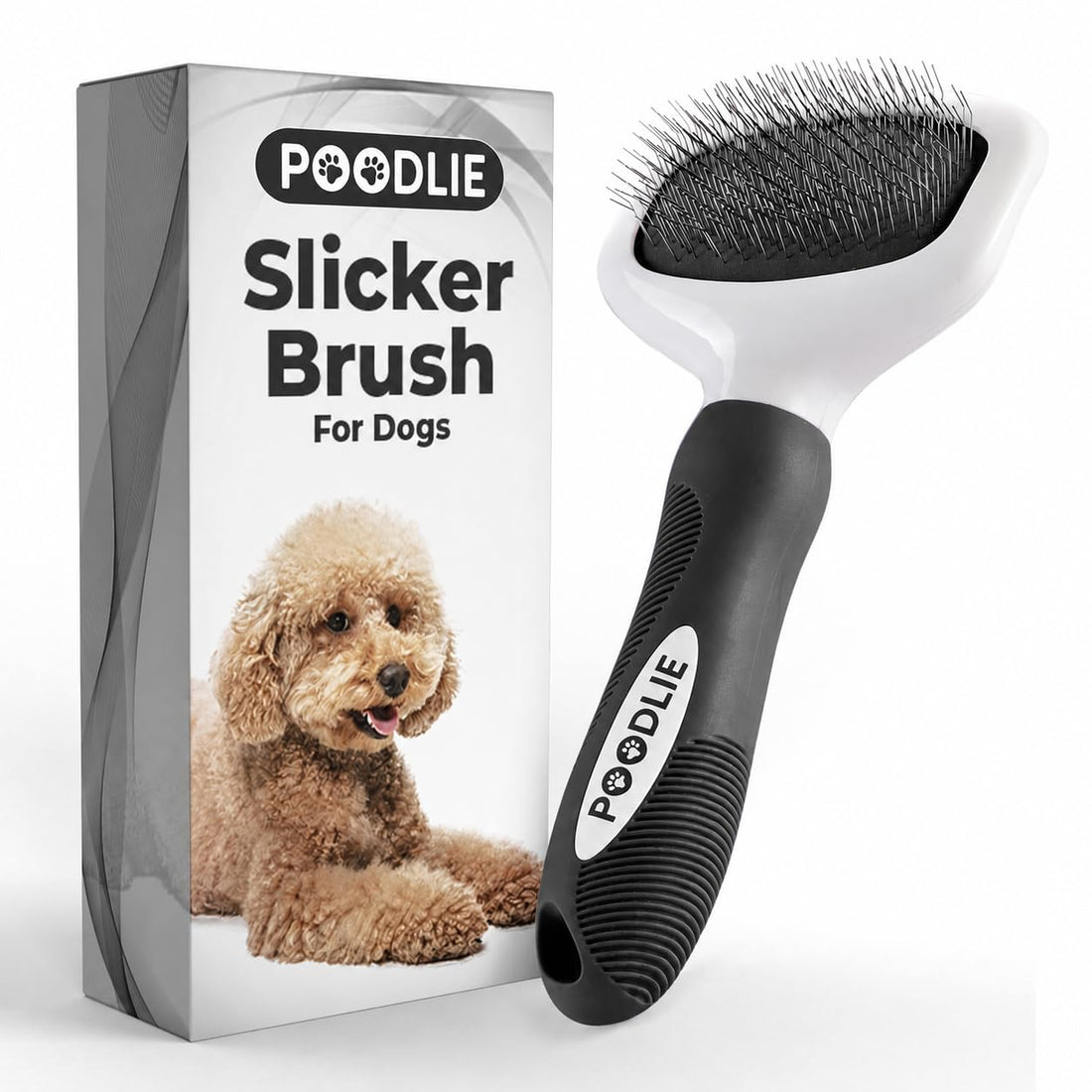 Poodle Pet Slicker Brush - For Dogs, Cats, and Rabbits