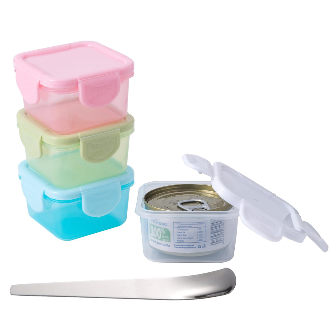 Canned Cat Food Storage Can Container for 3oz Cat Cans,4 Pack