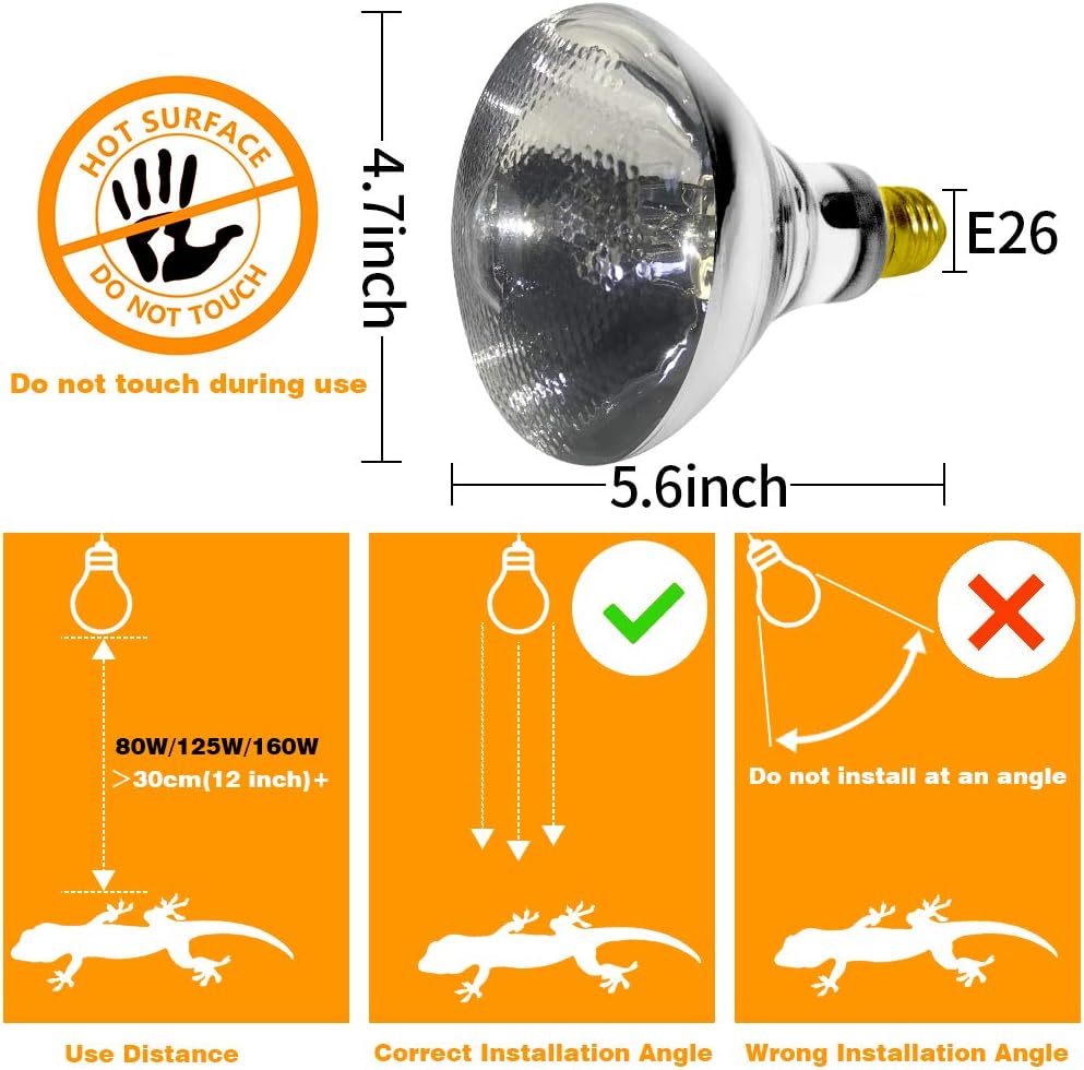 LUCKY HERP 100 Watt UVA+UVB Full Spectrum Vapor Heat Lamp Bulb