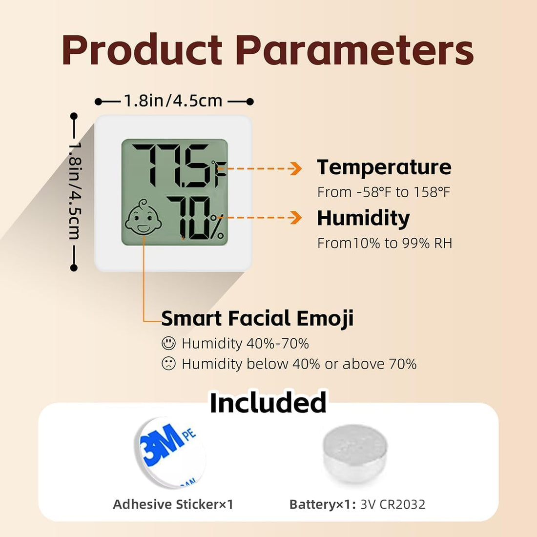 MANON ROSA Bird Thermometer Hygrometer
