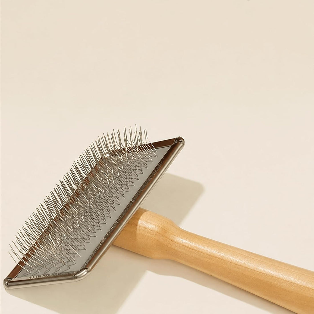Sheepskin Brush Rug & Wool Carpet Cleaner Natural Bamboo Handle