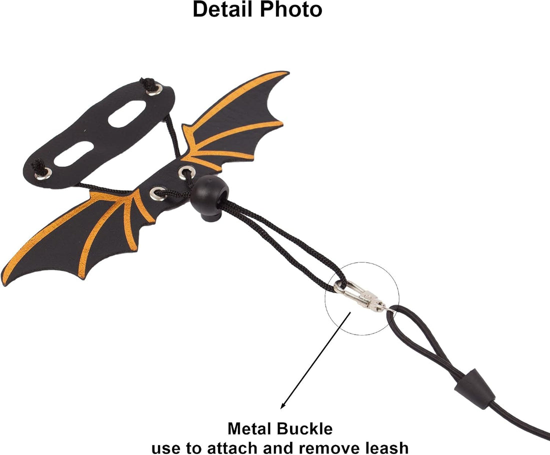 ADOGGYGO Pink Bearded Dragon Leash Harness, 3 Size Pack, Cool Bat Wing