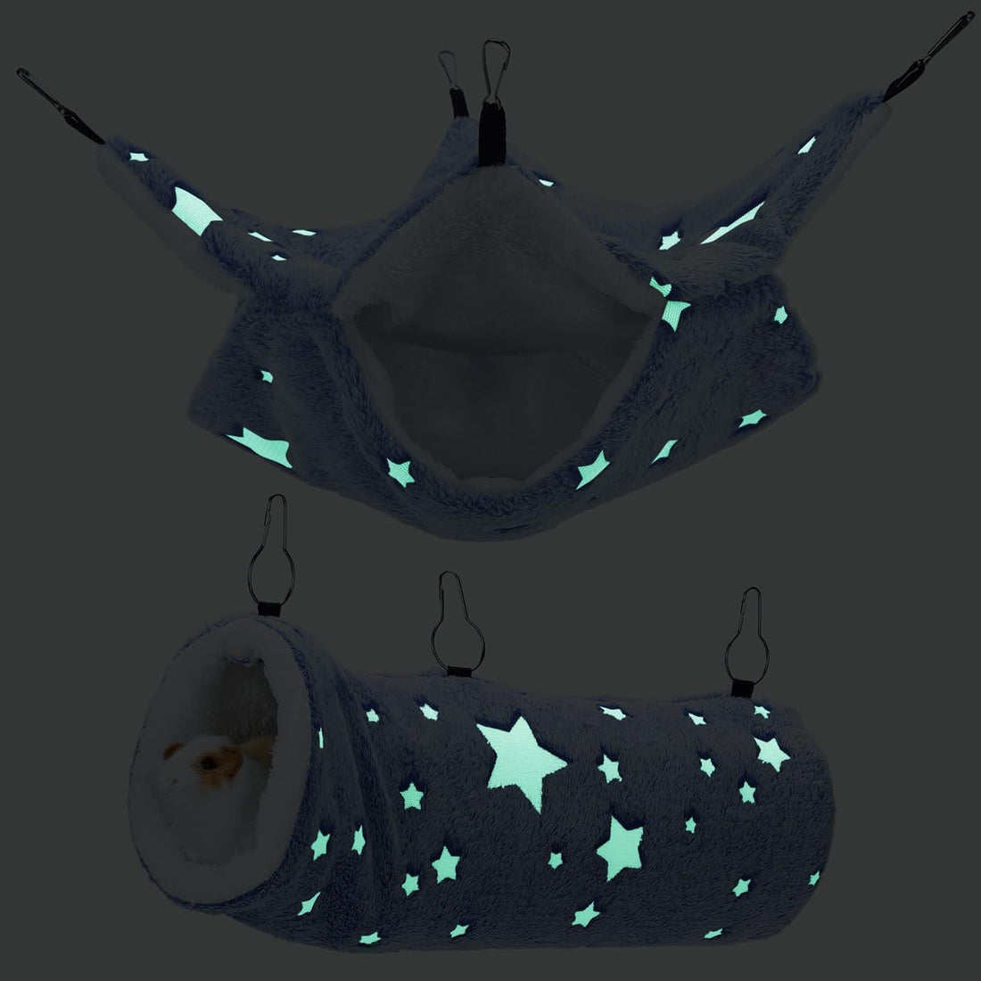Noctilucent Luminous Guinea Pig Rat Hammock Bunkbed Hanging Tunnel