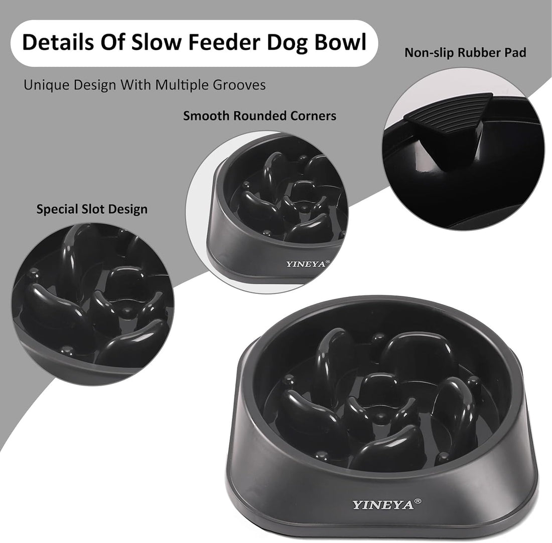 YINEYA Slow Feeder Dog Bowls, Pet Supplies that Slow Down Eating