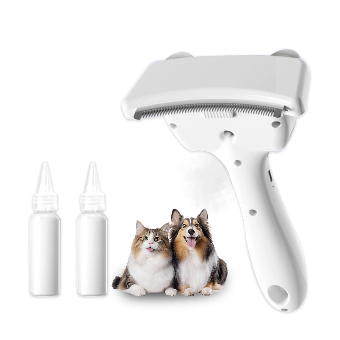 Pepkefir 3 in-1 Cat & Dog Steam Comb for Long Short Hair for Any Size