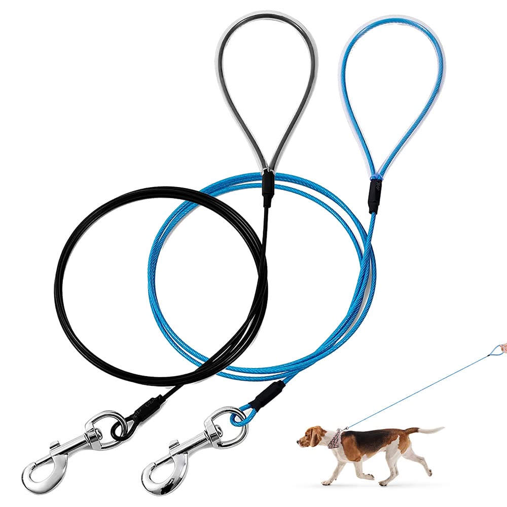 Mi Metty Chew Proof Dog Leash,6FT Metal Cable Lead,Heavy Duty Leash