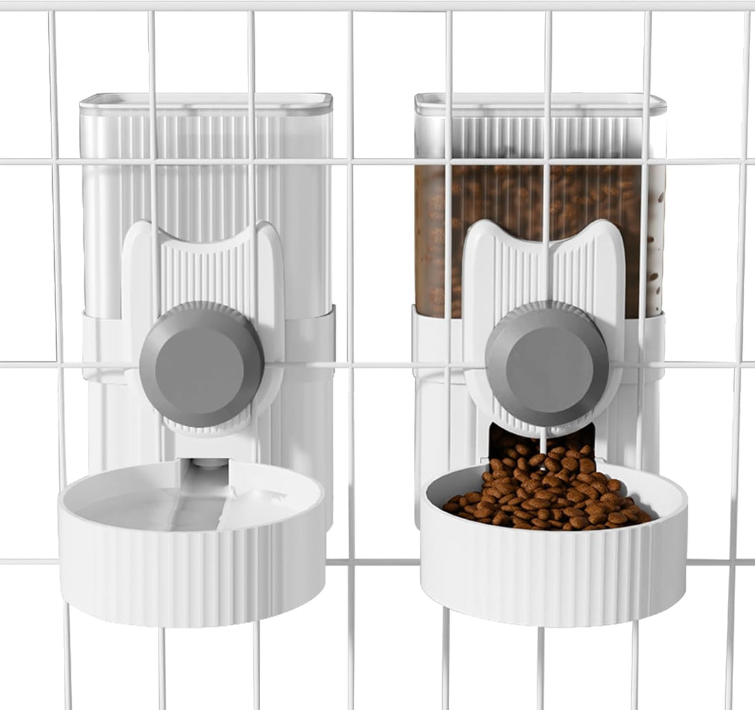 Hanging Cage Auto Pet Food Bowl Water Bottle Dispenser, 1L