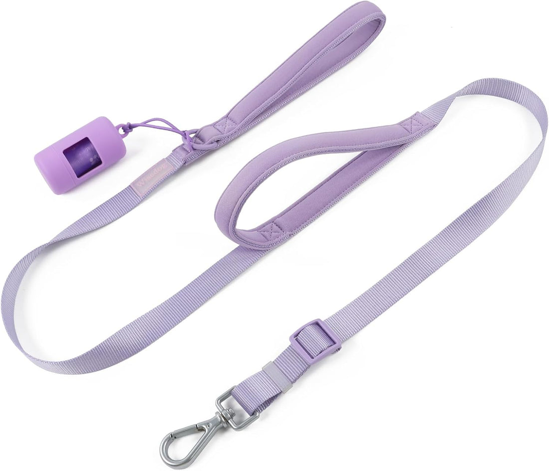 Wisedog Two Handles Dog Leash, Lilac, L|5.2 ft-6 ft