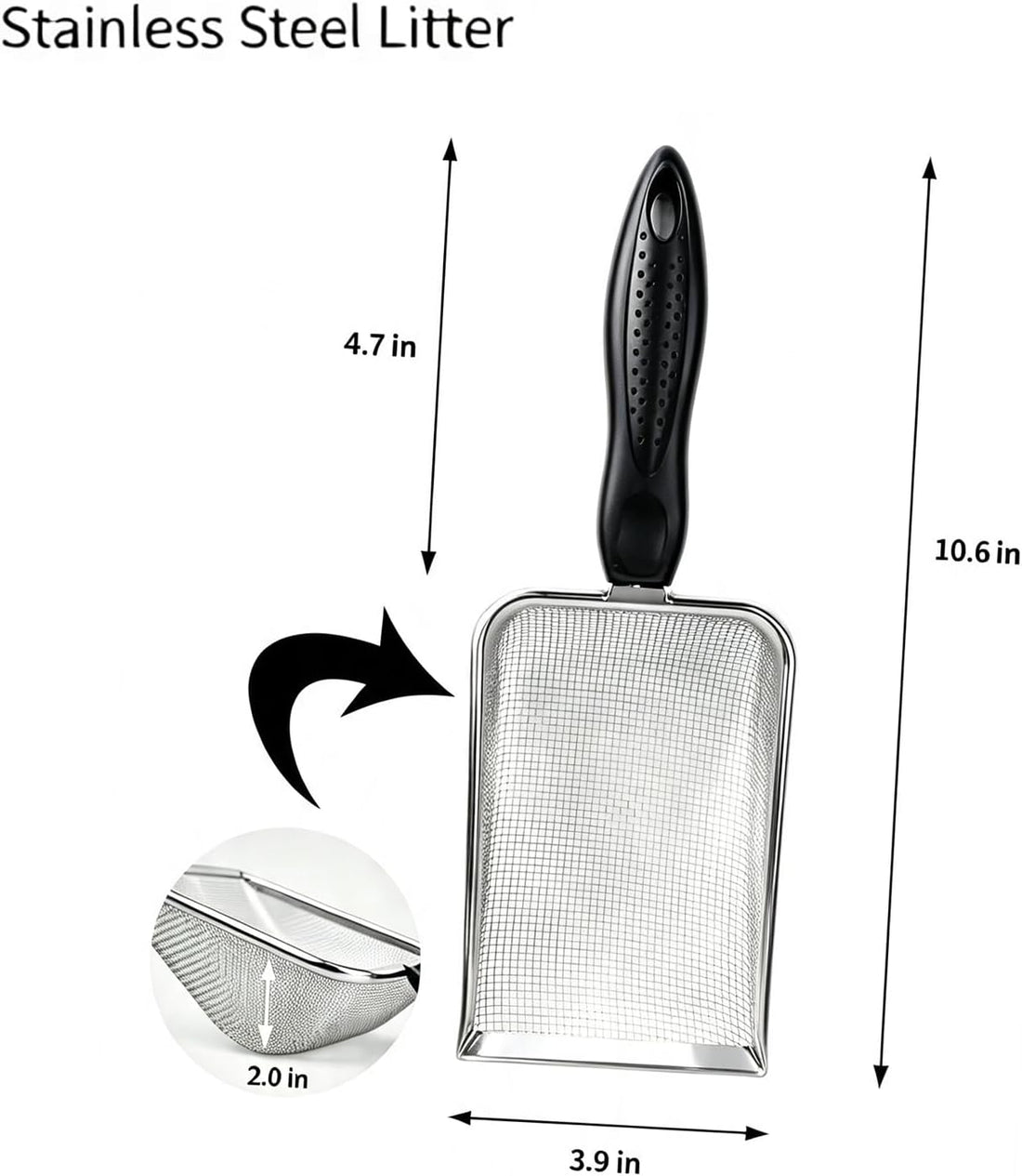 3PCS Chicken Poop Scooper for Coop, Metal Scooper Sifting Shovel