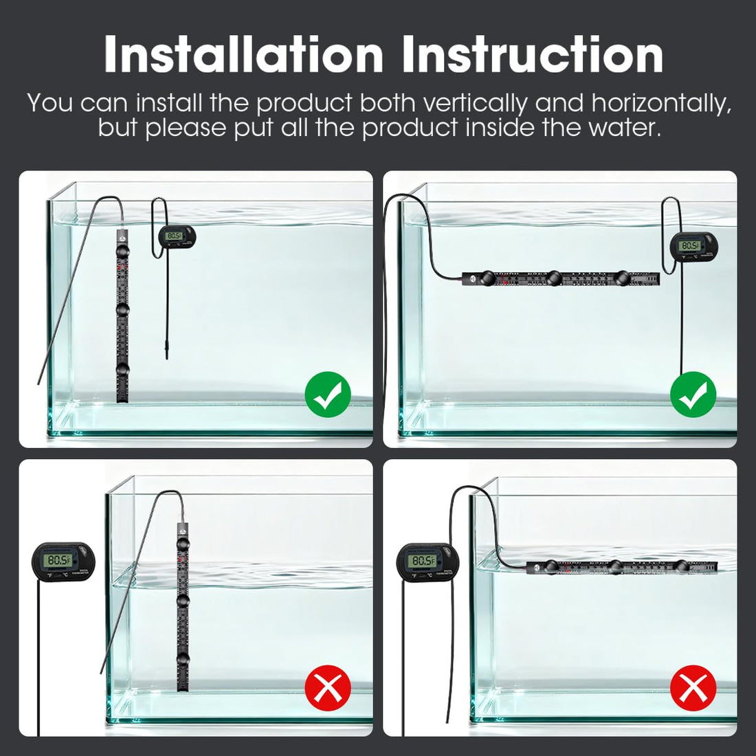 MQ Submersible Aquarium Heater Auto Thermostat
