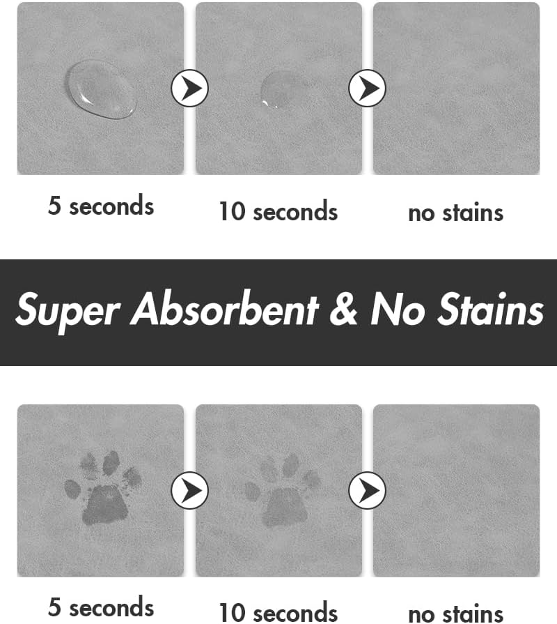 MontVoo Absorbent Dog Food Mat-Dog Mat for Food and Water Bowl