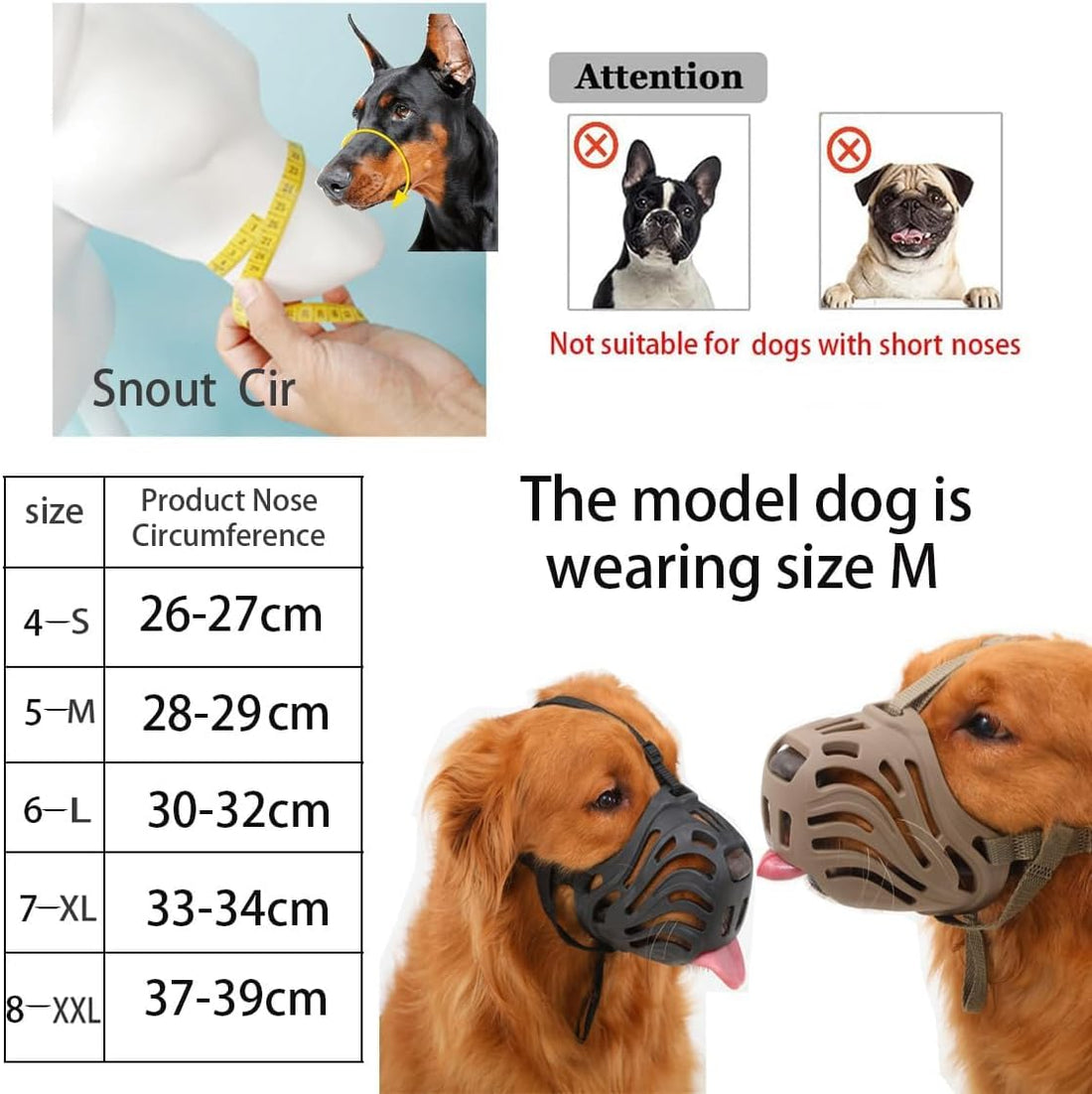 Dog Muzzle for Large Dogs Basket Soft Adjustable Muzzle