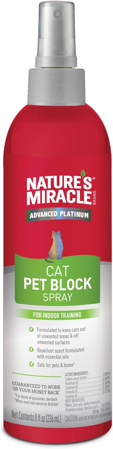 Nature's Miracle Cat Pet Block Repellent Spray, for Indoor Training