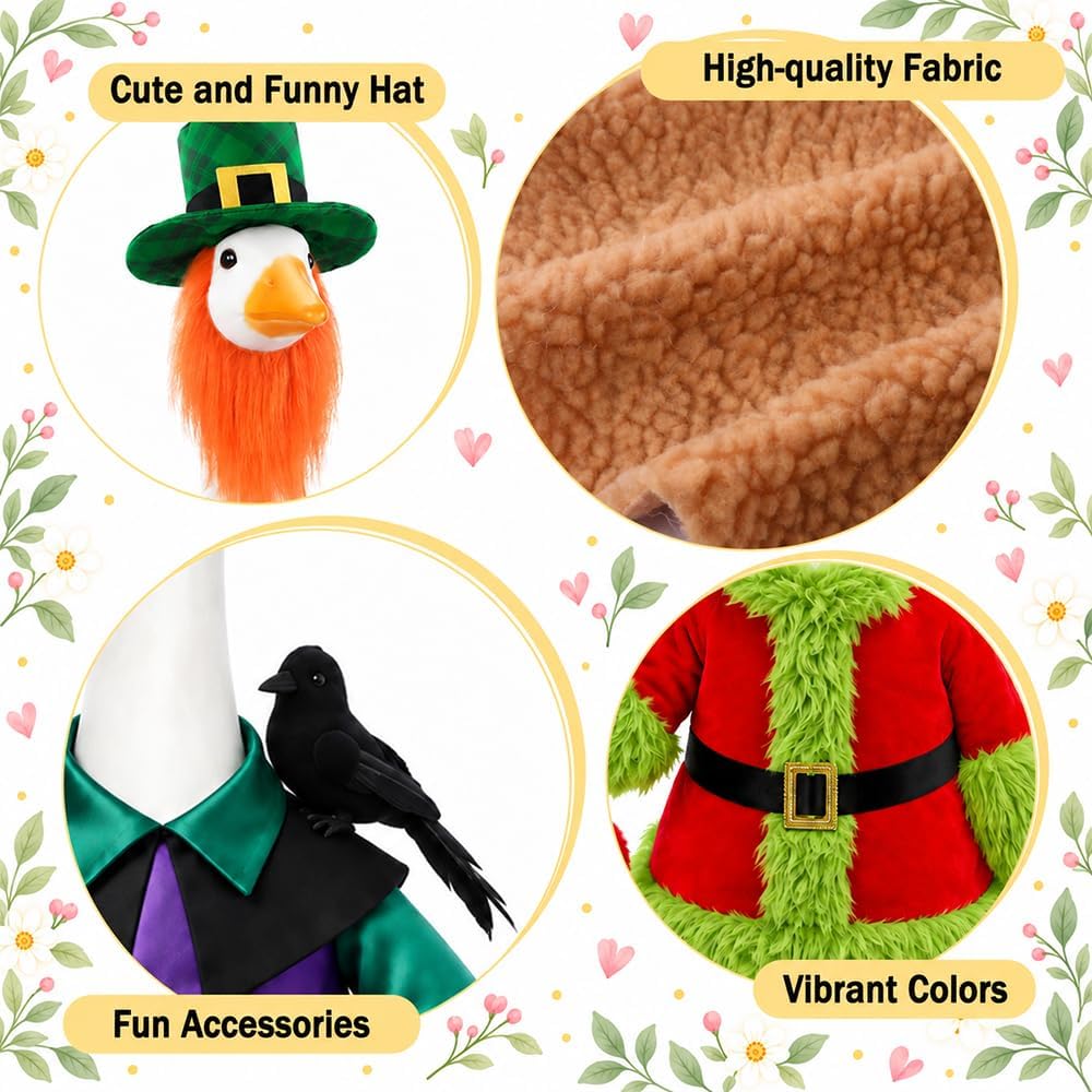 8 Set Holiday Porch Goose Outfits All Seasons Clothes for 23 Inch