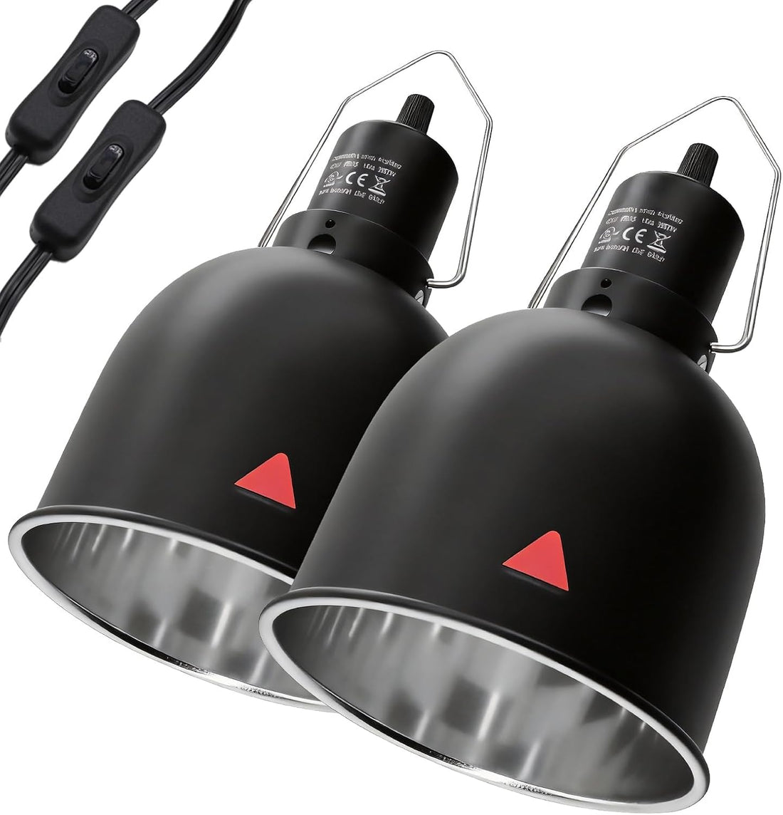 2-Pack Reptile Light Fixture 5.5in Deep Dome Reptile Lamp Fixture