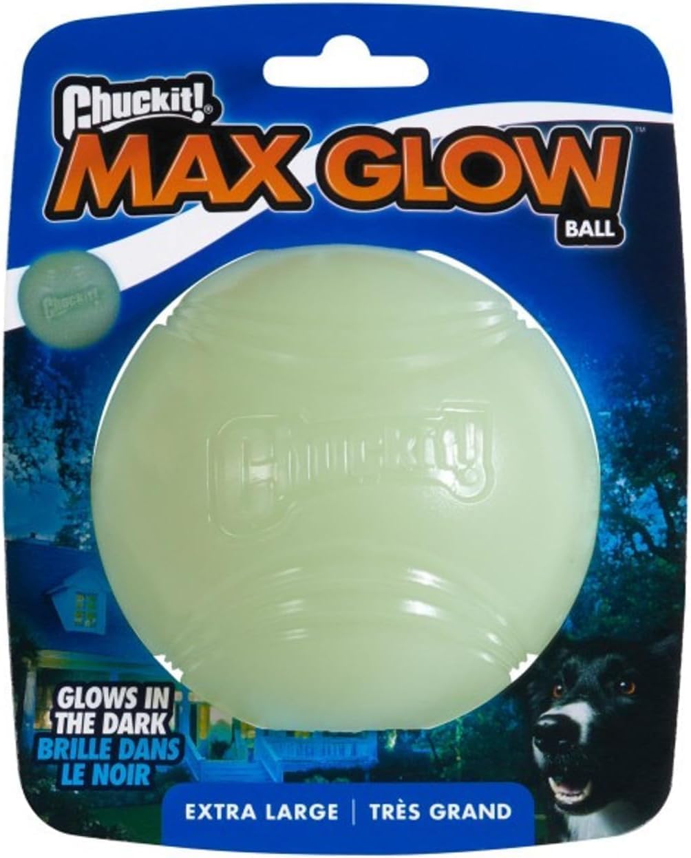 Chuckit! Max Glow Balls, Bouncy Ball for Dogs, Medium, 2.5in, 2 Pack