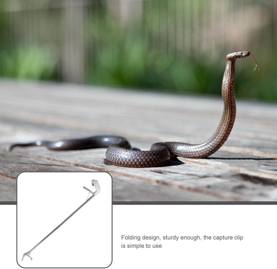 Abaodam Snake Catcher Clip Stainless Steel Folding 47.16 in