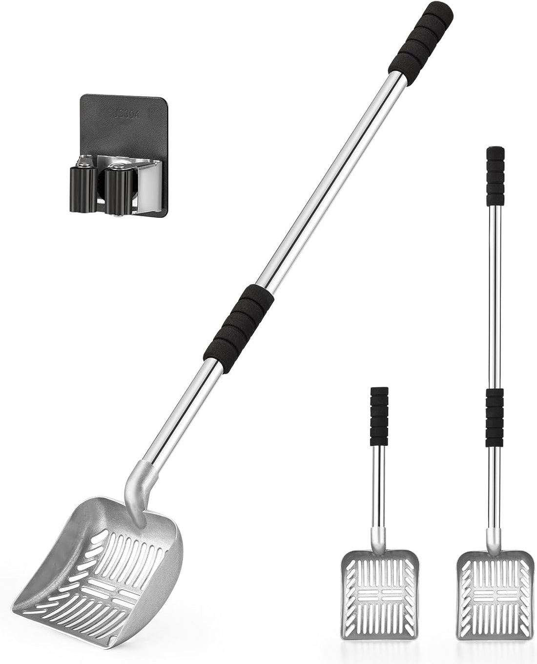 Yangbaga Metal Cat Litter Scoop:Detachable Long Handle Litter Scooper