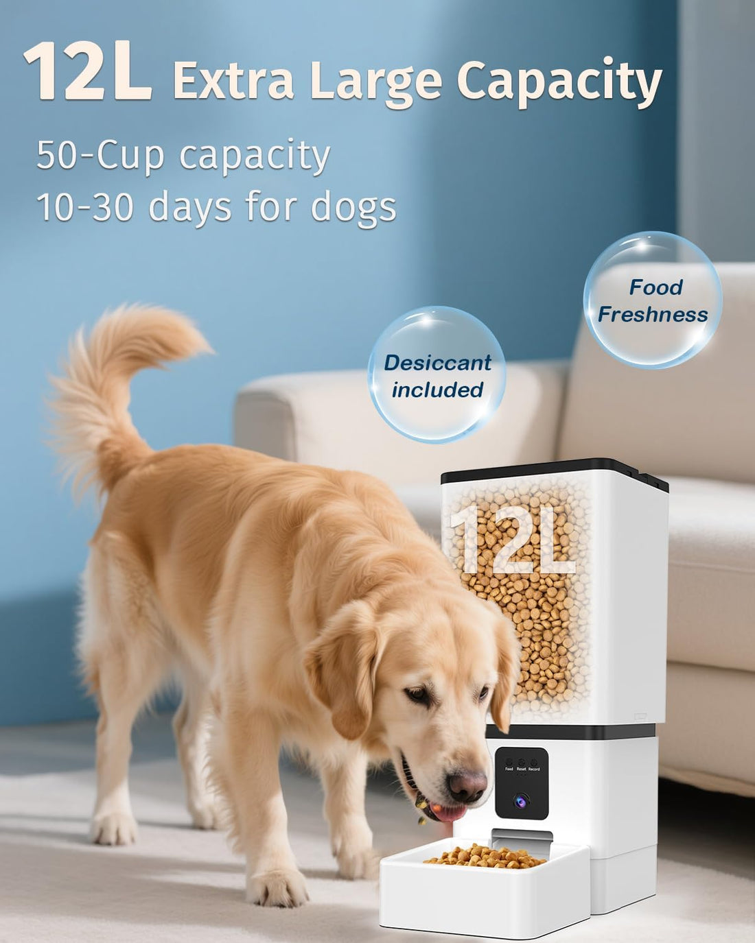 Automatic Dog Feeder Large Breed with Camera