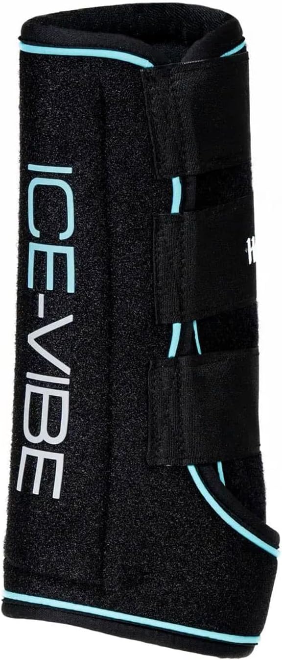 Horseware Ice-Vibe Leg Wraps, Black/Aqua, Full