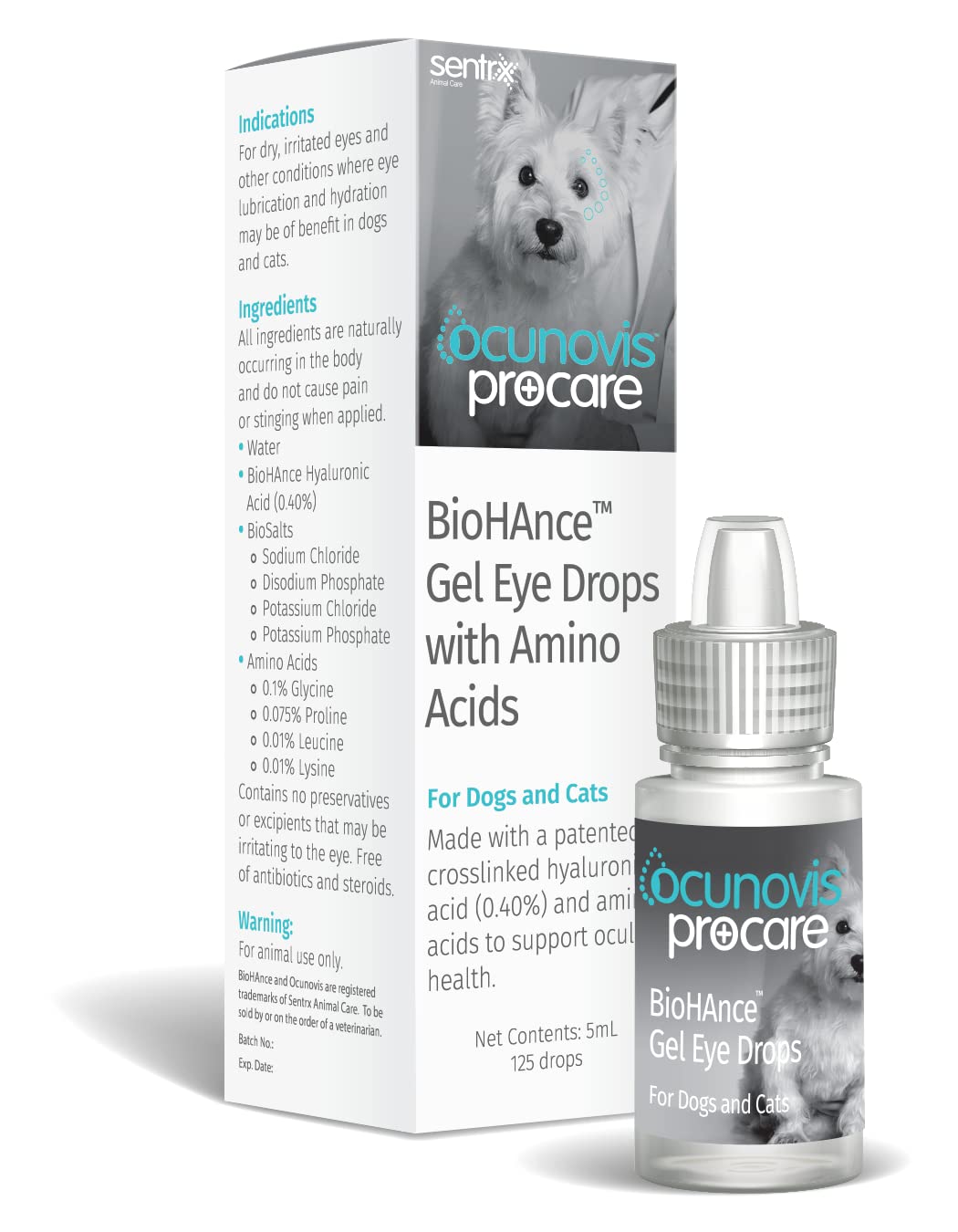 Sentrx - Ocunovis ProCare Gel Eye Drops for Dogs and Cats