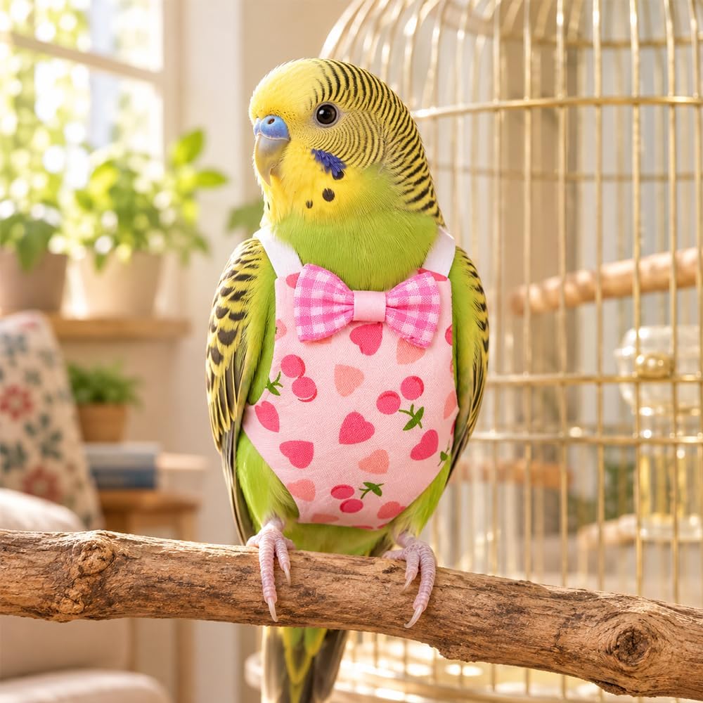 4 Pcs Cute Bird Diaper, Reusable Parrot Nappy Flight Suit