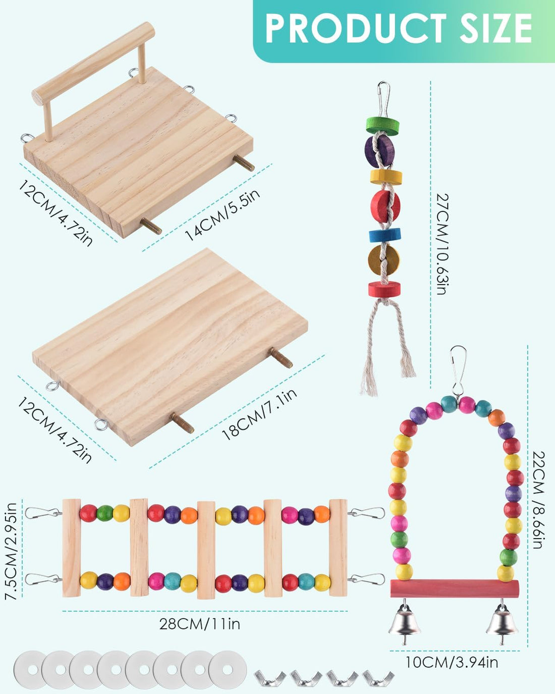 DBNESS 5in1 Bird Parakeet Toys