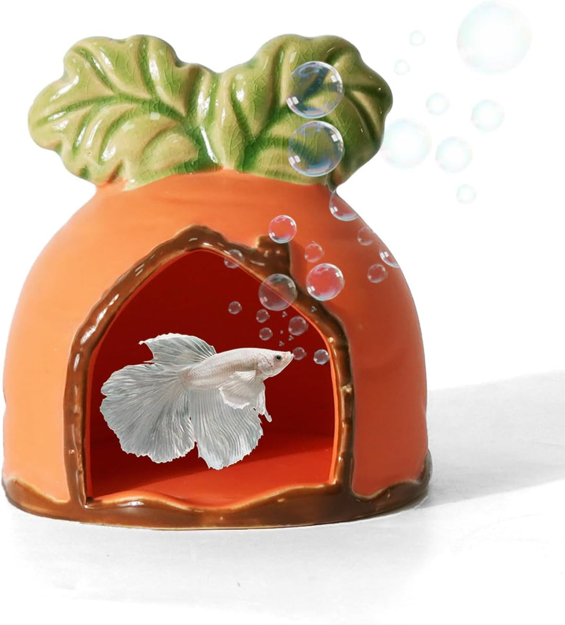 Pink Aquarium Decor Ceramic Cute Strawberry Betta Fish Tank Cave