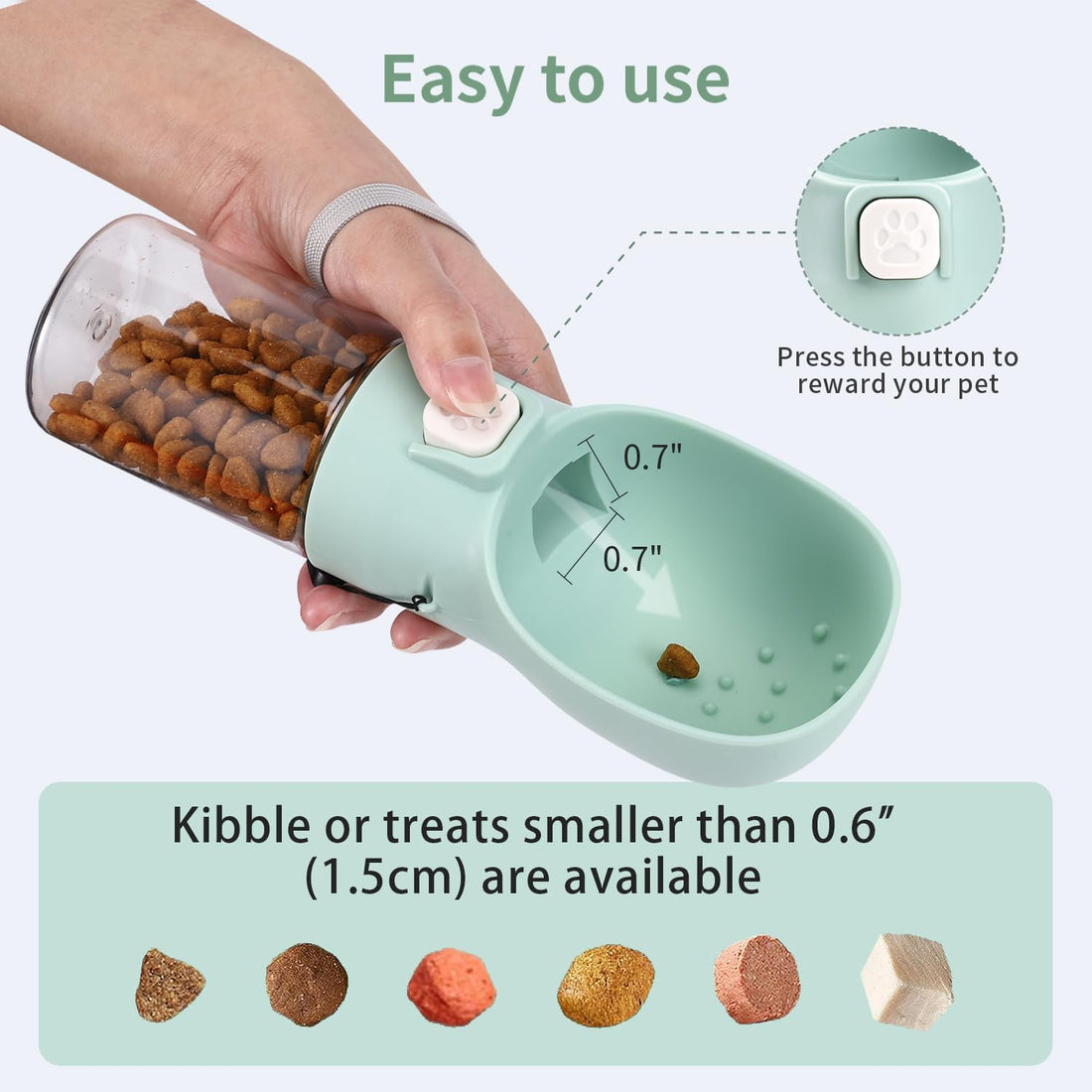 Colorday Handheld Dog Treat Dispenser Built-in Clicker & Treat Pouch