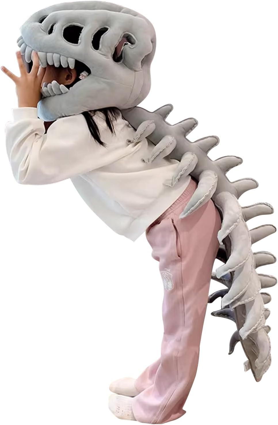 32 IN Dinosaur Skeleton Costume for Kids, Wearable Dinosaurs Skeleton