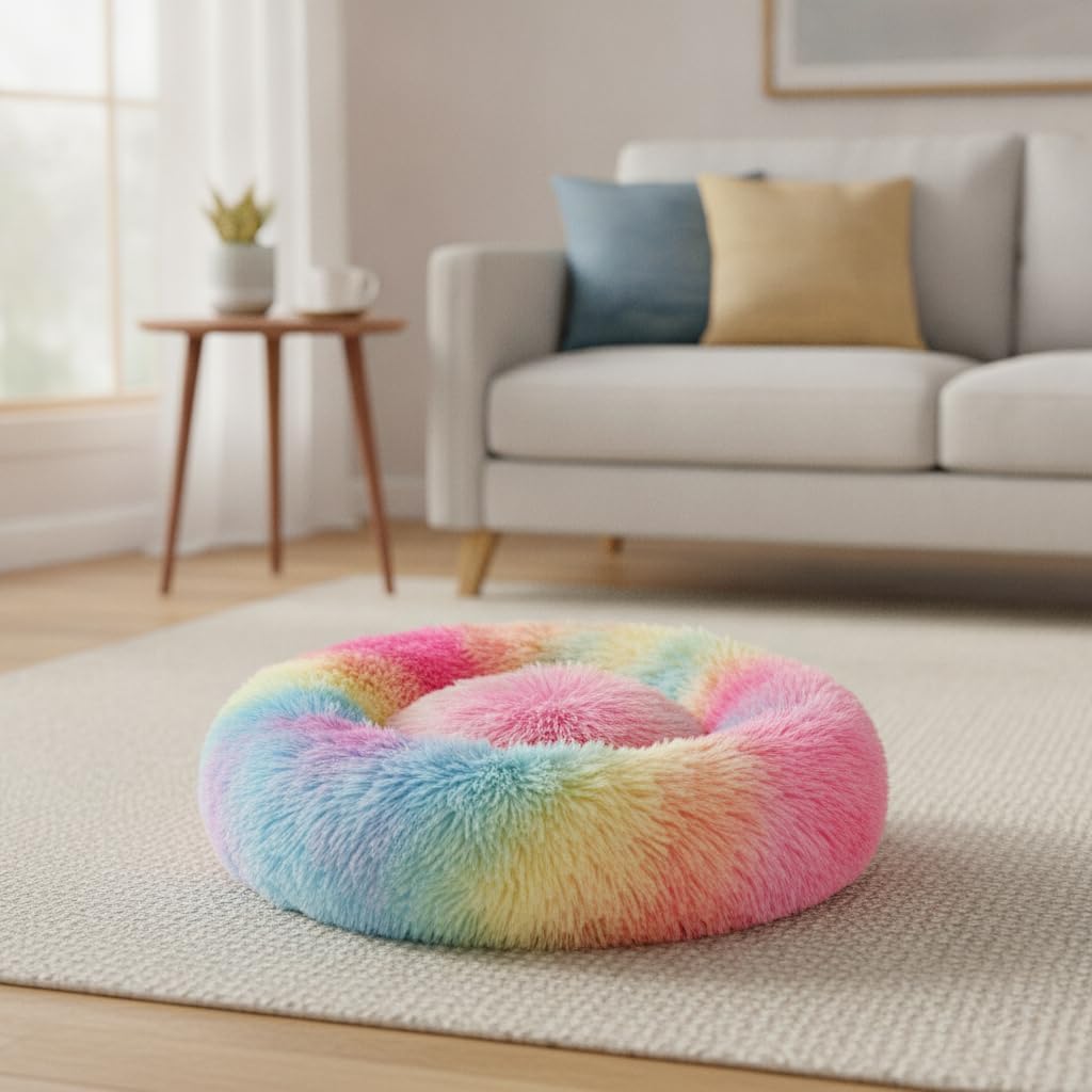 Cat Beds for Indoor Cats, Calming Dog Bed for Small Dogs & Pet, 13.5in