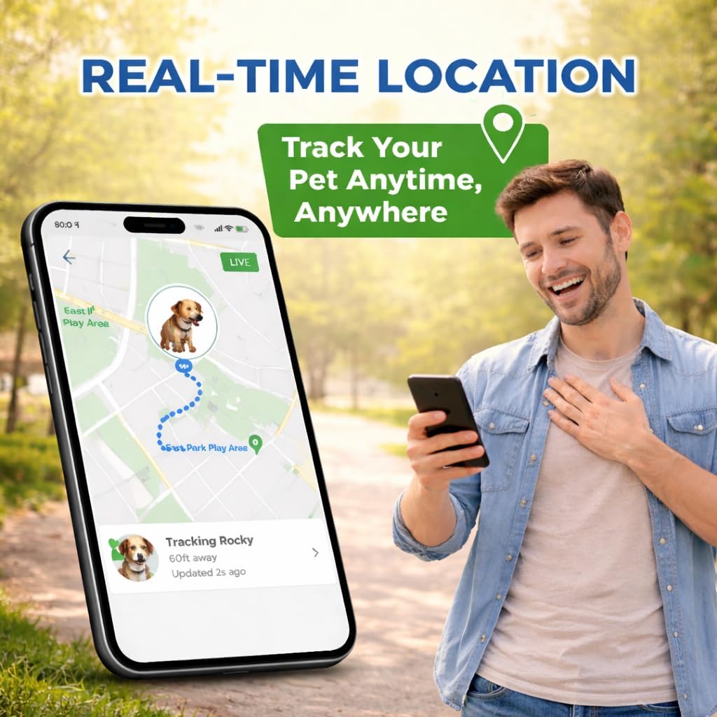 Pet GPS Tracker for Dogs with Real-Time Location Tracking